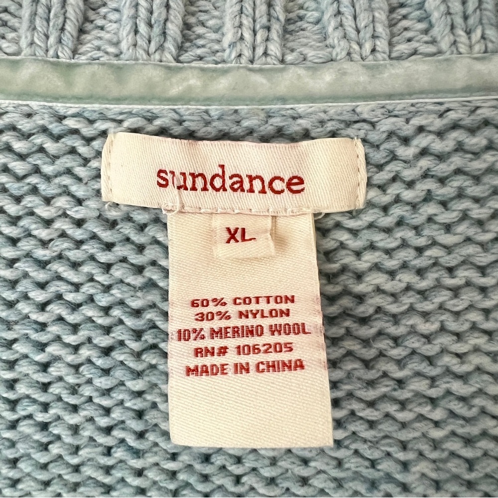 Sundance Molly Fair Isle Merino Wool Blend V-Neck Cardigan Sweater in Blue Multi - Picture 9 of 9